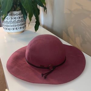 Wide Brim Mauve Boho Chic Floppy Hat